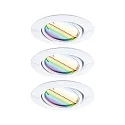 recessed luminaire BASE COIN LED swivelling, set of 3, RGBW, ZigBee controllable LED IP20