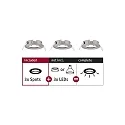 3er-Set Einbauleuchte CHOOSE, starr, IP44, 230V, max. 3x 10W Ø5.1cm, Eisen gebürstet
