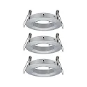 Set of 3 Recessed luminaire CHOOSE, fixed, IP44, 230V, max. 3x 10W Ø5.1cm, alu turned