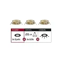 3er-Set Einbauleuchte CHOOSE, schwenkbar, IP23, 230V, max. 3x 10W Ø5.1cm, Messing gebürstet