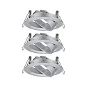 Paulmann 3er-Set Einbauleuchte CHOOSE, schwenkbar, IP23, 230V, max. 3x 10W Ø5.1cm, Alu gedreht