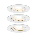 3er-Set Outdoor LED Einbauspot NOVA, IP65, rund, inkl. 3x GU10 7W 2700K 460lm 36°, schwenkbar