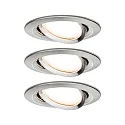 3er Pack LED Einbauleuchte NOVA PLUS ZigBee COIN WW, rund, Ø 8.4cm, 230V, 6W 2700K 460lm, Eisen gebürstet