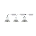 Paulmann 3er Pack LED Einbauleuchte NOVA PLUS ZigBee COIN WW, rund, Ø 8.4cm, 230V, 6W 2700K 460lm, Eisen gebürstet
