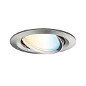 LED Einbauleuchte NOVA PLUS ZigBee COIN TW, rund, Ø 8.4cm, 230V, 6W 2700-6500K 460lm, schwenkbar, dimmbar, Eisen gebürstet