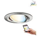 Paulmann LED Einbauleuchte NOVA PLUS ZigBee COIN TW, rund, Ø 8.4cm, 230V, 6W 2700-6500K 460lm, schwenkbar, dimmbar, Eisen gebürstet