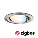 Paulmann LED Einbauleuchte NOVA PLUS ZigBee COIN TW, rund, Ø 8.4cm, 230V, 6W 2700-6500K 460lm, schwenkbar, dimmbar, Eisen gebürstet