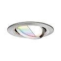 LED Einbauleuchte NOVA PLUS ZigBee COIN RGBW, rund, Ø 8.4cm, 230V, 2.5W RGB+2700K 85lm, schwenkbar, dimmbar, Eisen gebürstet