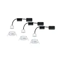Set of 3 Recessed spot LED NOVA MINI PLUS with LED Module, IP23, swivelling, 230V, 4.2W 2700K 300lm 38°, dimmable, white matt