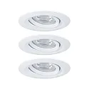 Set of 3 Recessed spot LED NOVA MINI PLUS with LED Module, IP23, swivelling, 230V, 4.2W 2700K 300lm 38°, dimmable, white matt