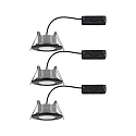 Paulmann LED Deckeneinbauleuchte CALLA IP65, rund, 3er-Set, 5,5W, 550lm, dimmbar, schwarz matt