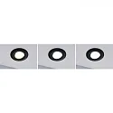Paulmann LED Deckeneinbauleuchte CALLA IP65, rund, 3er-Set, 5,5W, 550lm, dimmbar, schwarz matt