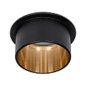 Paulmann recessed luminaire GIL COIN LED round, rigid IP44, gold, black matt dimmable 470lm 2700K CRI >80