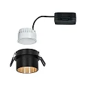 Paulmann recessed luminaire GIL COIN LED round, rigid IP44, gold, black matt dimmable 470lm 2700K CRI >80