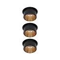Paulmann recessed luminaire GIL COIN LED round, rigid, set of 3 IP44, gold, black matt dimmable 470lm 2700K CRI >80