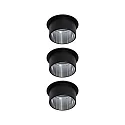 Paulmann recessed luminaire GIL COIN LED round, rigid, set of 3 IP44, brushed iron, black matt dimmable 470lm 2700K CRI >80