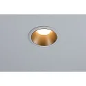 Paulmann Einbauleuchte COLE, rund, Ø 8.8cm, starr, rückversetzt, 230V, GU10 max. 10W, Alu/Kunststoff, Weiß matt / Gold