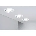 Paulmann 10er-Basisset Einbauleuchte BASE, Ø 9cm, 230V, GU10 max. 10W, schwenkbar 20°, Metall, Weiß