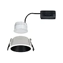 Paulmann Recessed spot LED COLE IP44, fixed, incl. LED COIN Module, 230V, 6.5W 2700K460lm 100°, 3-step dimmable, white / black matt