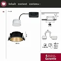 Einbauspot LED COLE IP44, starr, inkl. LED COIN Modul, 230V, 6.5W 2700K460lm 100°, 3-stufig dimmbar, Schwarz / Gold matt