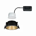Einbauspot LED COLE IP44, starr, inkl. LED COIN Modul, 230V, 6.5W 2700K460lm 100°, 3-stufig dimmbar, Schwarz / Gold matt