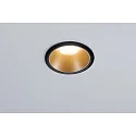 Einbauspot LED COLE IP44, starr, inkl. LED COIN Modul, 230V, 6.5W 2700K460lm 100°, 3-stufig dimmbar, Schwarz / Gold matt