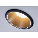 Einbauspot LED COLE IP44, starr, inkl. LED COIN Modul, 230V, 6.5W 2700K460lm 100°, 3-stufig dimmbar, Schwarz / Gold matt