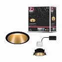 Einbauspot LED COLE IP44, starr, inkl. LED COIN Modul, 230V, 6.5W 2700K460lm 100°, 3-stufig dimmbar, Schwarz / Gold matt