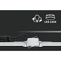 Einbauspot LED COLE IP44, starr, inkl. LED COIN Modul, 230V, 6.5W 2700K460lm 100°, 3-stufig dimmbar, Schwarz / Gold matt