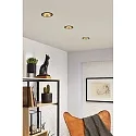 Einbauspot LED COLE IP44, starr, inkl. LED COIN Modul, 230V, 6.5W 2700K460lm 100°, 3-stufig dimmbar, Schwarz / Gold matt