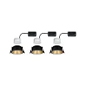 3er-Set LED Einbauspot COLE COIN, IP44, starr, mit LED COIN Modul, 230V, 6.5W 2700K 460lm 100°, 3-stufig dimmbar