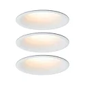 recessed luminaire CYMBAL COIN LED rigid, Dim-To-Warm, set of 3 IP44, white matt dimmable 19