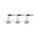 Paulmann 3er-Set Einbauleuchten-Set BASE, IP20, Ø 9cm, 230V, inkl. GU10 5W 3000K 350lm 100°, On-Off, Eisen gebürstet