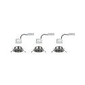 Paulmann 3er-Set Einbauleuchten-Set BASE COIN, IP20, Ø 9cm, 230V, inkl. LED Modul 5W 3000K 370lm 100°, On-Off, schwenkbar, eisen