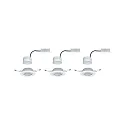 3er-Set Einbauleuchten-Set BASE COIN, IP20, Ø 9cm, 230V, inkl. LED Modul 5W 3000K 370lm 100°, On-Off, schwenkbar, weiß