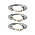 3er-Set Einbauleuchten-Set BASE COIN, IP20, Ø 9cm, 230V, inkl. LED Modul 5W 3000K 370lm 100°, 3step dimmbar, schwenkbar, eisen