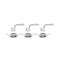 3er-Set Einbauleuchten-Set BASE COIN, IP20, Ø 9cm, 230V, inkl. LED Modul 5W 3000K 370lm 100°, 3step dimmbar, schwenkbar, eisen