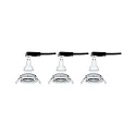 Paulmann 3er-Set LED Einbauleuchten-Set NOVA, IP23, rund, Ø 8.4cm, schwenkbar, 230V, inkl. GU10 6.5W 2700K 460lm 38°, Chrom