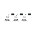 Paulmann 3er-Set LED Einbauleuchten-Set NOVA COIN, IP23, rund, Ø 8.4cm, schwenkbar, 230V, inkl. 6.5W 2700K 460lm 100°, Eisen gebürstet