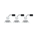 Paulmann 3er-Set LED Einbauleuchten-Set NOVA COIN, IP23, rund, Ø 8.4cm, schwenkbar, 230V, inkl. 6.5W 2700K 460lm 100°, Chrom