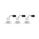 Paulmann 3er-Set LED Einbauleuchten-Set NOVA COIN, IP23, eckig, 8.4 x 8.4cm, schwenkbar, inkl. Modul 6.5W 2700K 460lm 100°, Weiß matt