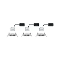 Paulmann 3er-Set LED Einbauleuchten-Set NOVA COIN, IP23, rund, Ø 8.4cm, starr, 230V, inkl. 6.5W 2700K 460lm 100°, Eisen gebürstet