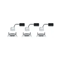Paulmann 3er-Set LED Einbauleuchten-Set NOVA COIN, IP23, rund, Ø 8.4cm, starr, 230V, inkl. 6.5W 2700K 460lm 100°, Alu gedreht