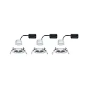 Paulmann 3er-Set LED Einbauleuchten-Set NOVA COIN, IP23, rund, Ø 8.4cm, starr, 230V, inkl. 6.5W 2700K 460lm 100°, Chrom