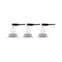 Paulmann 3er-Set LED Einbauleuchten-Set NOVA, IP23, rund, schwenkbar, inkl. GU10 6.5W 2700K 460lm 38°, 3step dimmbar, Eisen gebürstet