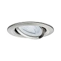 Paulmann 3er-Set LED Einbauleuchten-Set NOVA, IP23, rund, schwenkbar, inkl. GU10 6.5W 2700K 460lm 38°, 3step dimmbar, Eisen gebürstet