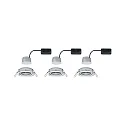 Paulmann 3er-Set LED Einbauleuchten-Set NOVA COIN, IP23, rund, schwenkbar, inkl. 6.5W 2700K 460lm 100°, 3step dimmbar, Chrom