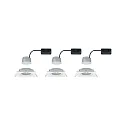 Paulmann recessed luminaire NOVA COIN LED square, swivelling, set of 3 Coin IP23, white matt dimmable 19