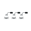 Paulmann 3er-Set LED Einbauleuchten-Set NOVA COIN, IP23, rund, starr, inkl. Modul 6.5W 2700K 460lm 100°, 3step dimmbar, Alu gedreht