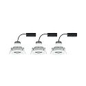 Paulmann 3er-Pack Outdoor Einbauleuchte NOVA PLUS COIN, IP65, rund, 230V, inkl. Modul 6.8W 2700K 425lm, schwenkbar, dimmbar, Weiß matt